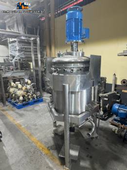Stainless steel jacketed mixing tank Turbon Mixer high shear Recinox 200 liters