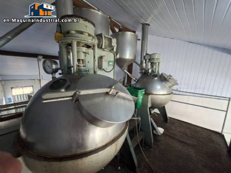 Mecamau production line for making creamy and pasty sweets, jams, hard and soft candies.