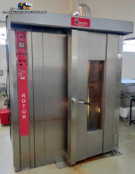 Stainless steel rotary oven with Supremax gas double cart