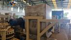 Stainless steel mixer with conveyor belt