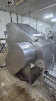 Ibrasmak meat block cutter/breaker with Simetria grinder and conveyor belt.