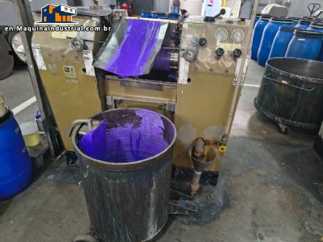 Oliver + Battle three-cylinder roller refiner mill for paints, varnishes, and pigments, 150 liters.