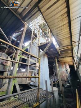 Gas scrubber system, fiberglass tower and chimney