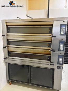 3-chamber deck oven with steam system, 12 baking trays (60 cm x 70 cm) Ramanhos