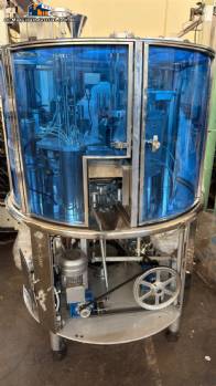 Automatic rotary dosing and sealing filling machine for cups, jars, and bottles, Milainox MB-1