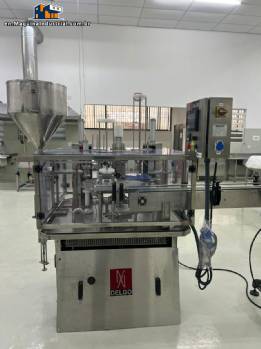 Volumetric dosing filling machine with sealer and capper in stainless steel Delgo 2000 pots per hour