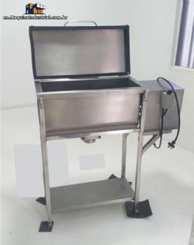 Stainless steel ribbon blender mixer for powders, 50 liters.